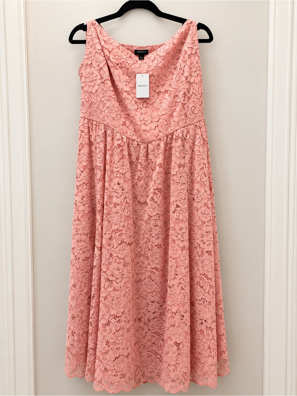 Torrid Pink Lace Midi Dress